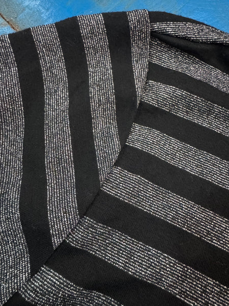 MODCLOTH BLACK AND METALLIC SILVER STRIPE DRESS