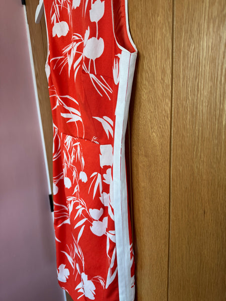 TOYAH HOBBS ORANGE RED SUMMER PRINT DRESS