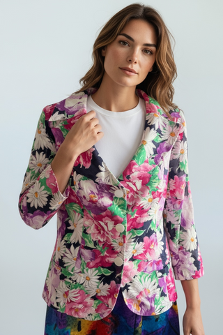 1980s TINA TAYLOR  COTTON FLORAL JACKET
