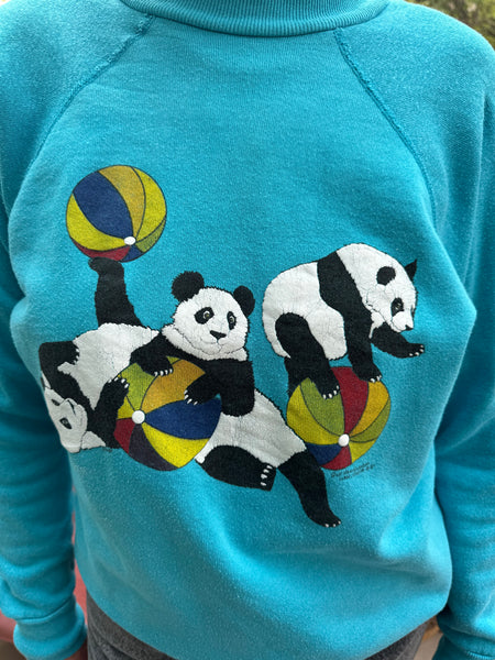 VINTAGE FLORIDA PANDAS PLAYING BLUE SWEATSHIRT
