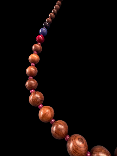 VINTAGE WOODEN BEADS NECKLACE