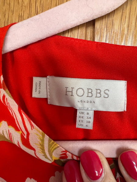 TOYAH HOBBS RED SILK FLORALS DRESS WORN ON TOUR