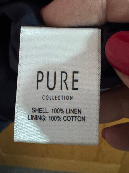 TOYAH PURE COLLECTION NAVY EMBROIDERED LINEN DRESS