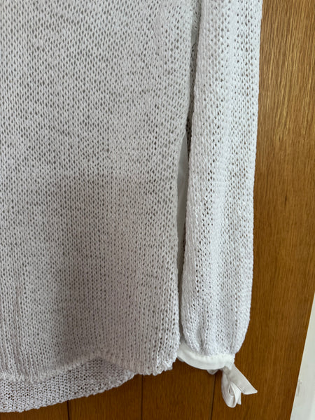 MINT VELVET WHITE JUMPER WITH RIBBONS