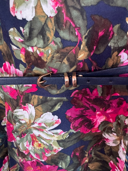 TOYAH NAVY AND PINK FLORALS DRESS
