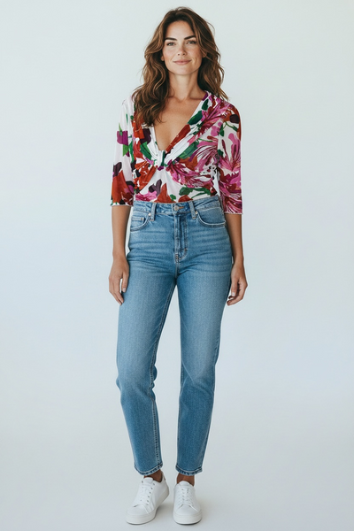 Y2K VINTAGE FLORAL MESH TOP