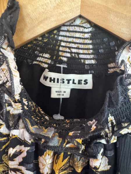 WHISTLES BLACK FLORAL PRINT DRESS