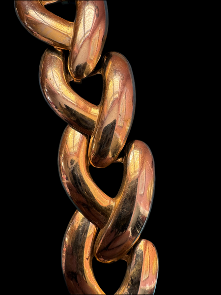 1980s GOLD METAL LARGE LINK CHAIN NECKLACE