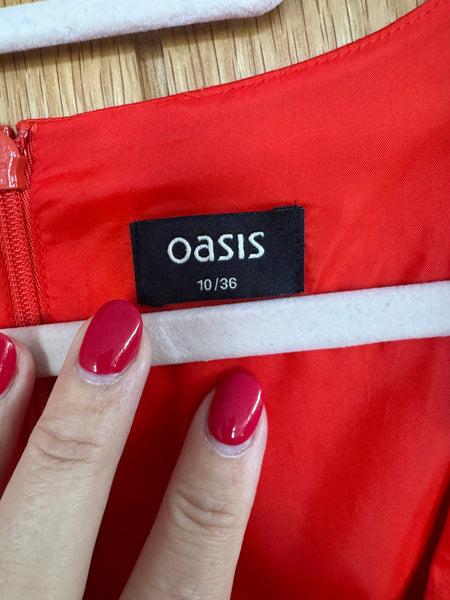 TOYAH ORANGE AND BLACK STAGE DRESS