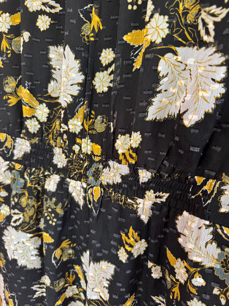 WHISTLES BLACK FLORAL PRINT DRESS