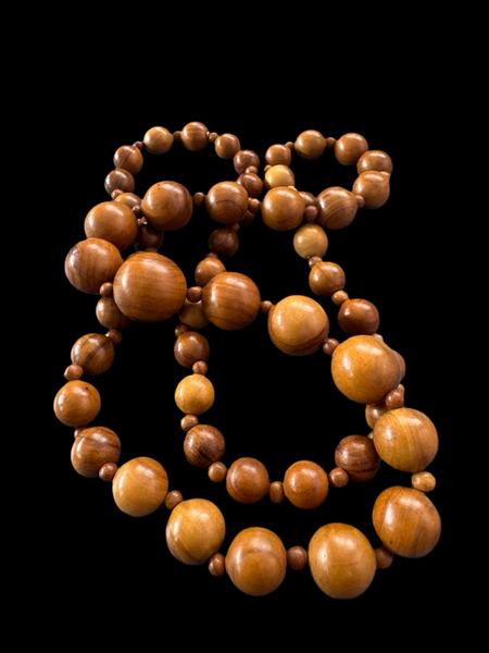 VINTAGE BROWN BEADS NECKLACE