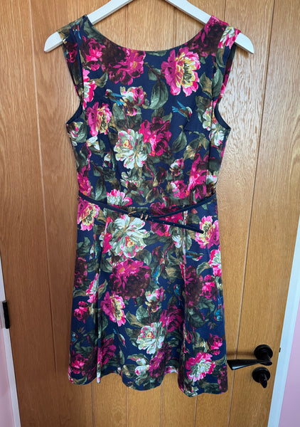 TOYAH NAVY AND PINK FLORALS DRESS