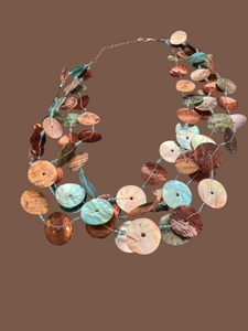 Y2K MERMAID STYLE MOTHER OF PEARL DISCS NECKLACE