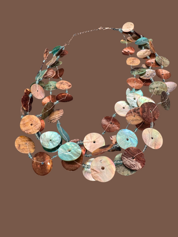 Y2K MERMAID STYLE MOTHER OF PEARL DISCS NECKLACE