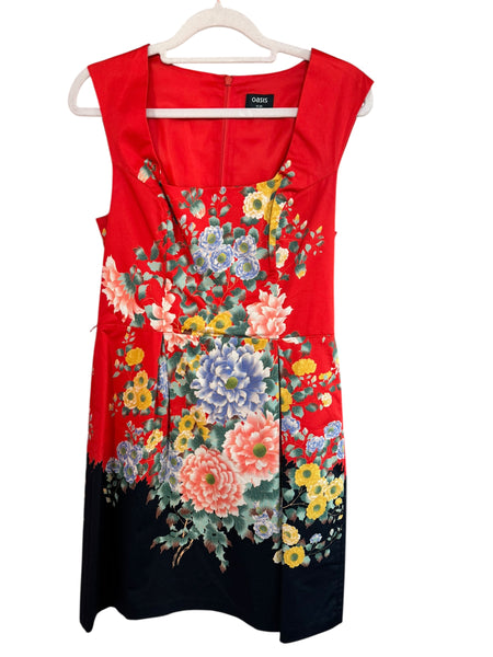 TOYAH ORANGE AND BLACK STAGE DRESS