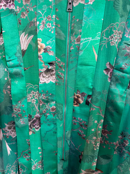 TOYAH ALL SAINTS FLEUR AMARE GREEN SILK MIX DRESS