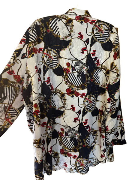 C&A vintage nautical print blouse 