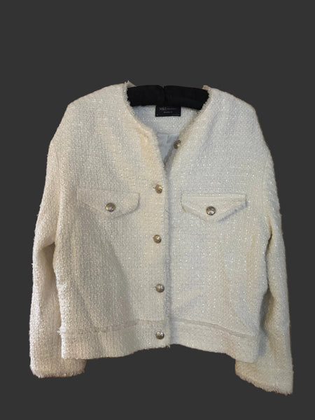 Marks and Spencer collection cream boucle size 12 jacket 