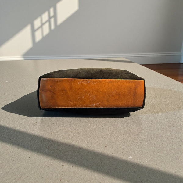 TOYAH BLACK SUEDE AND LEATHER HANDBAG