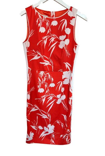 TOYAH HOBBS ORANGE RED SUMMER PRINT DRESS