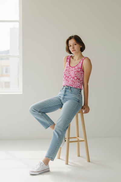 Y2K VINTAGE PINK LACE VEST TOP