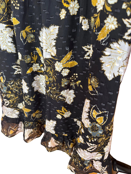WHISTLES BLACK FLORAL PRINT DRESS