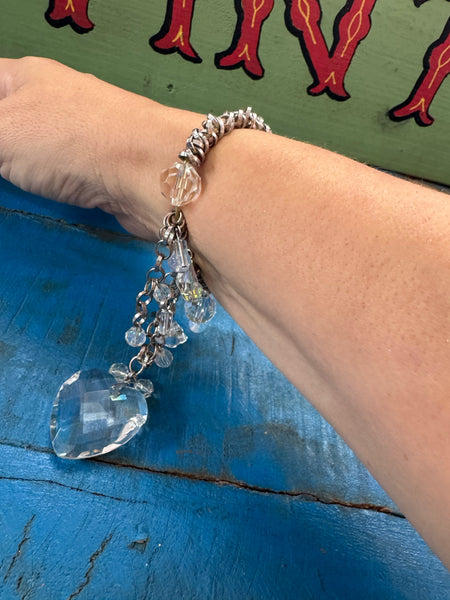 VINTAGE Y2K HEART PENDANT BRACELET