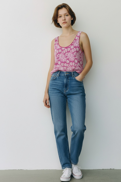 Y2K VINTAGE PINK LACE VEST TOP