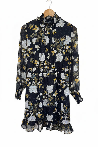 WHISTLES BLACK FLORAL PRINT DRESS