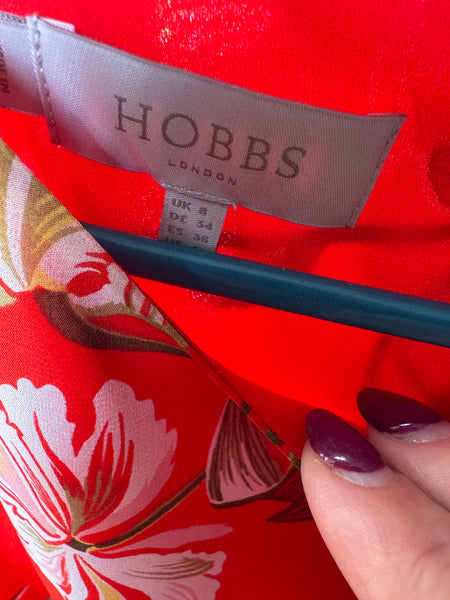 TOYAH HOBBS RED SILK FLORALS DRESS WORN ON TOUR
