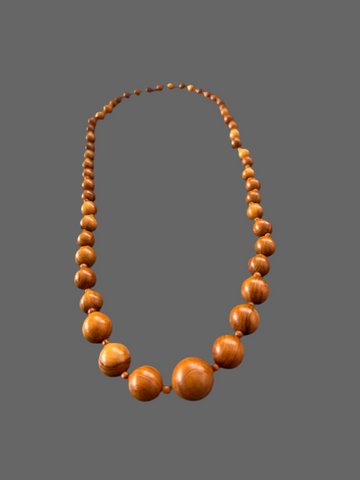 VINTAGE BROWN BEADS NECKLACE