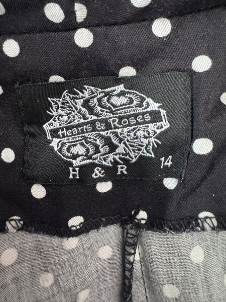 HEARTS & ROSES BLACK POLKA DOT COTTON DRESS