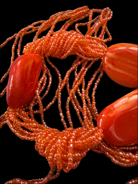 VINTAGE Y2K ORANGE BEADS NECKLACE