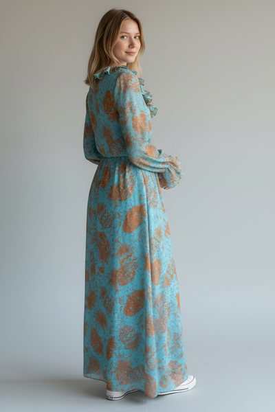 1970s SUKY LONDON PINEAPPLE PRINT DRESS