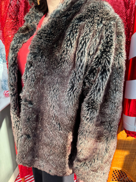 COTTON TRADERS FAUX FUR COAT