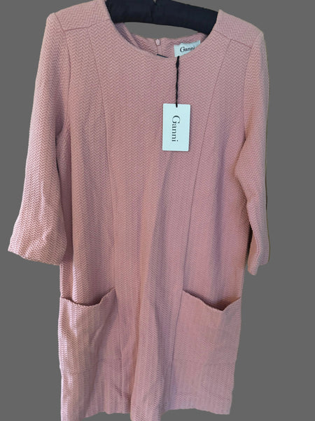Ganni pink designer dress new with tags