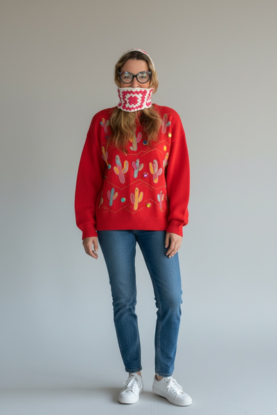 VINTAGE PINK AND WHITE CROCHETED PATCHWORK BONNET