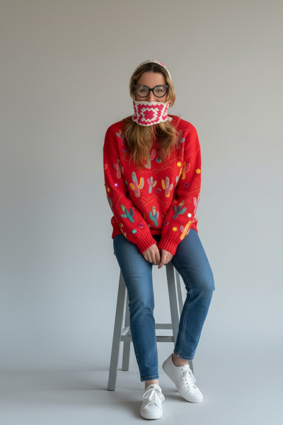 VINTAGE PINK AND WHITE CROCHETED PATCHWORK BONNET