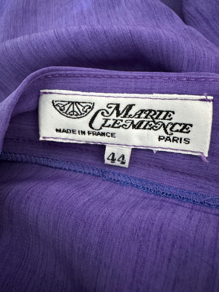 1980s MARIE CLEMENCE PARIS PURPLE BLOUSE