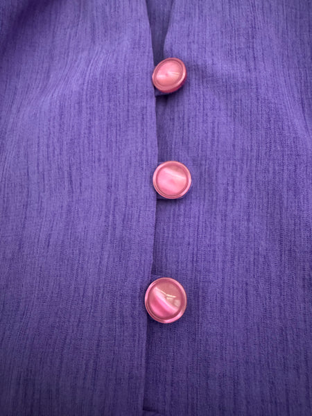 1980s MARIE CLEMENCE PARIS PURPLE BLOUSE