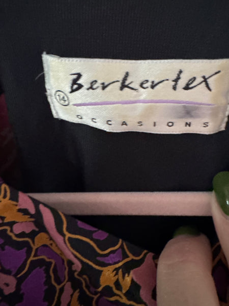 1980s BERKERTEX PURPLE AND GOLD DRESS