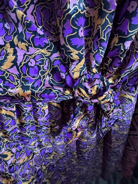 1980s BERKERTEX PURPLE AND GOLD DRESS