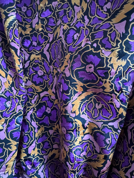 1980s BERKERTEX PURPLE AND GOLD DRESS