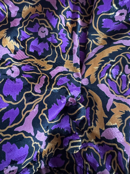 1980s BERKERTEX PURPLE AND GOLD DRESS