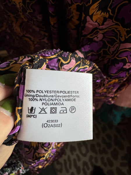 1980s BERKERTEX PURPLE AND GOLD DRESS