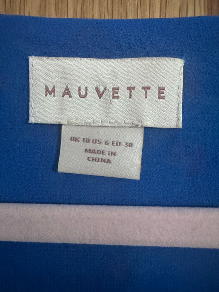 MAUVETTE BLUE AND RED DITSY FLORAL PRINT BLOUSE