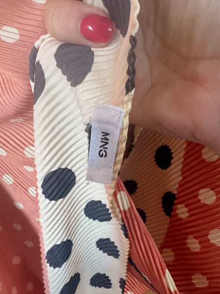 LARGE ORANGE AND BLACK POLKA DOT SCARF