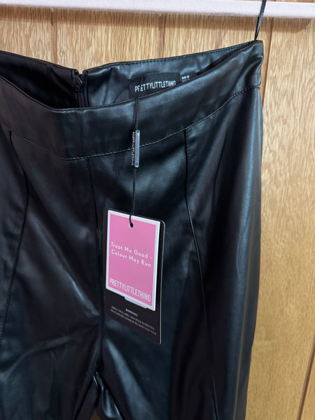 TOYAH BLACK FAUX LEATHER TROUSERS