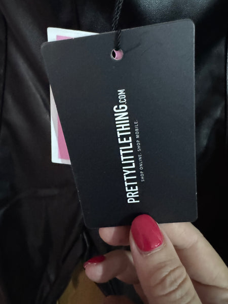 TOYAH BLACK FAUX LEATHER TROUSERS