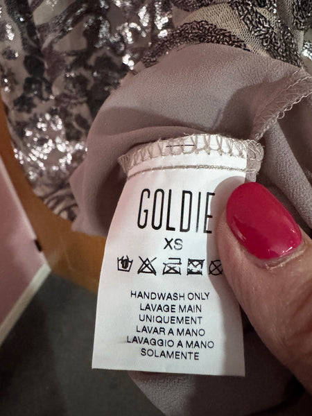 TOYAH VINTAGE SILVER SEQUINNED SKIRT